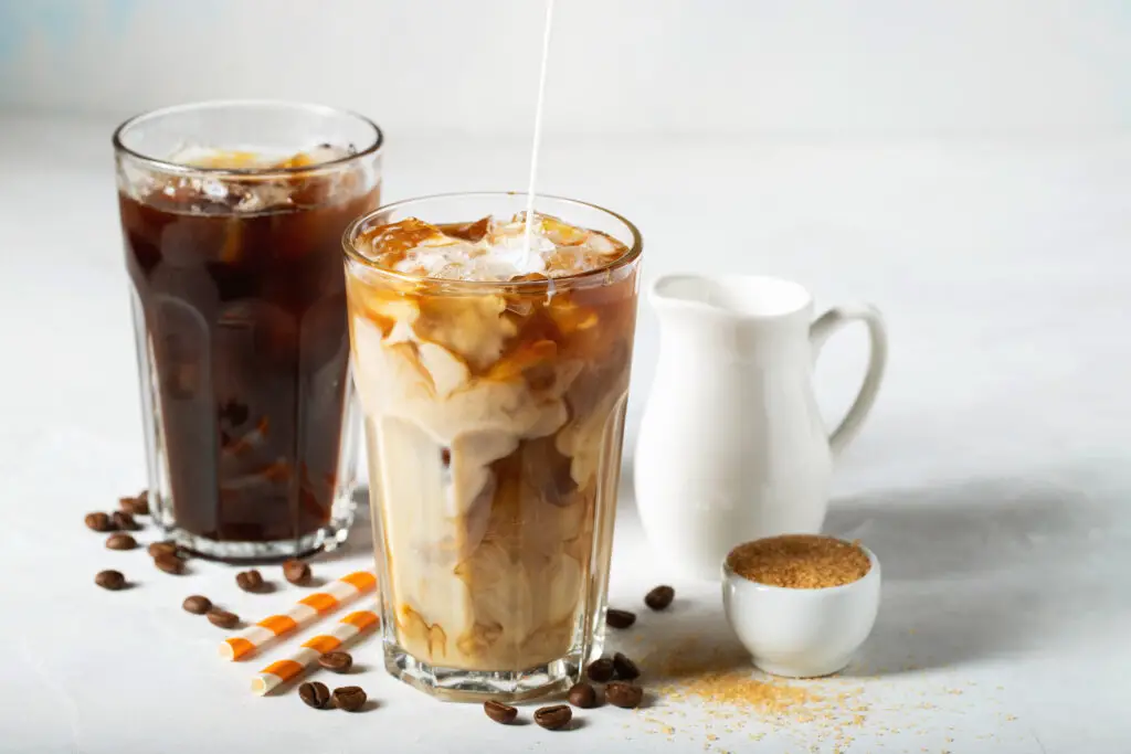 iced and hot coffee
